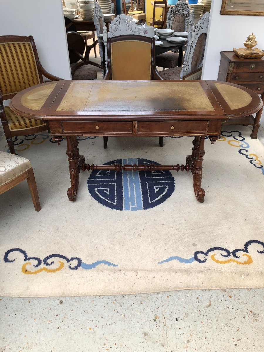 Mahogany Writing Desk English Work XIX Eme Siecle