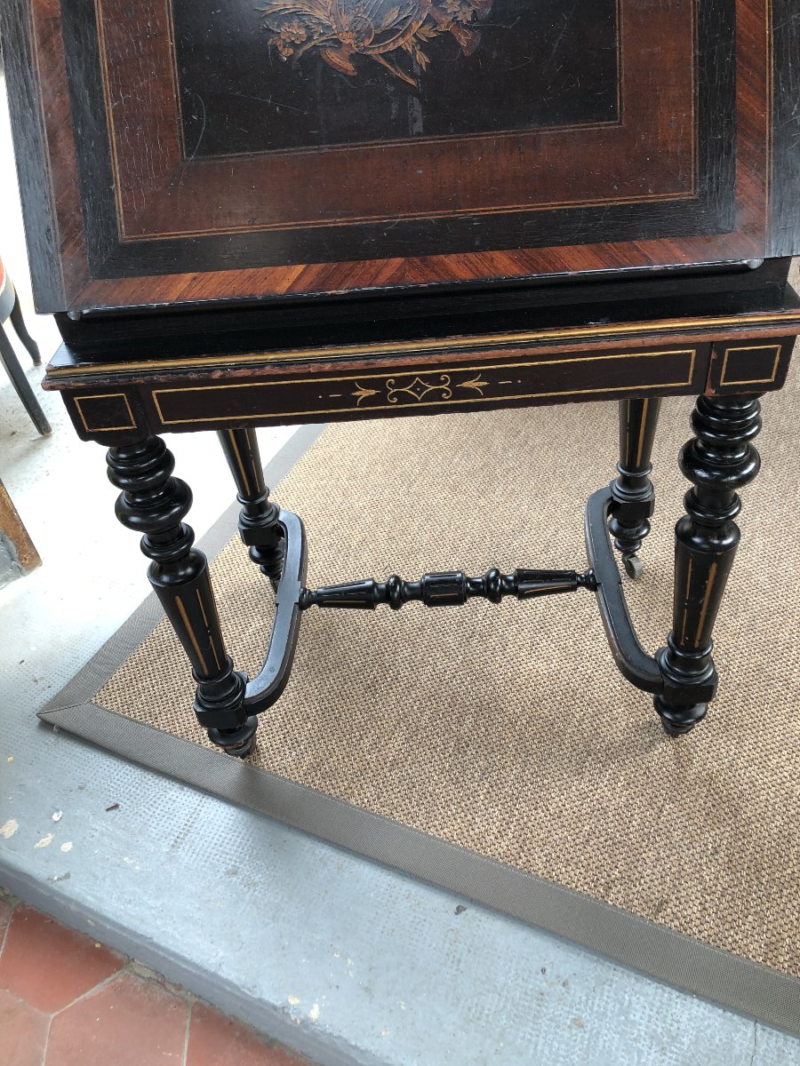 Score Cabinet In Blackened Wood And Marquetry XIX Eme Siecle Napoleon III-photo-2