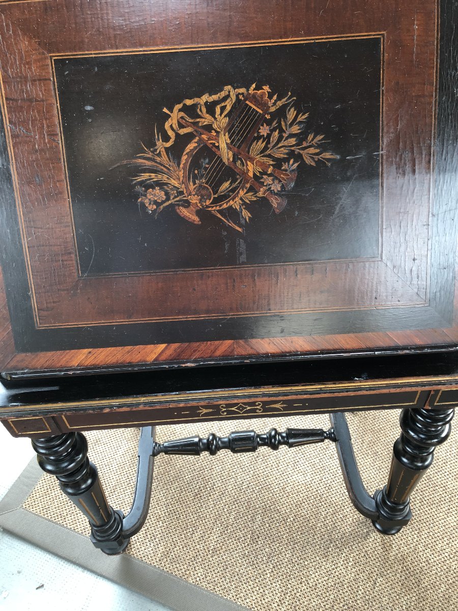 Score Cabinet In Blackened Wood And Marquetry XIX Eme Siecle Napoleon III-photo-4