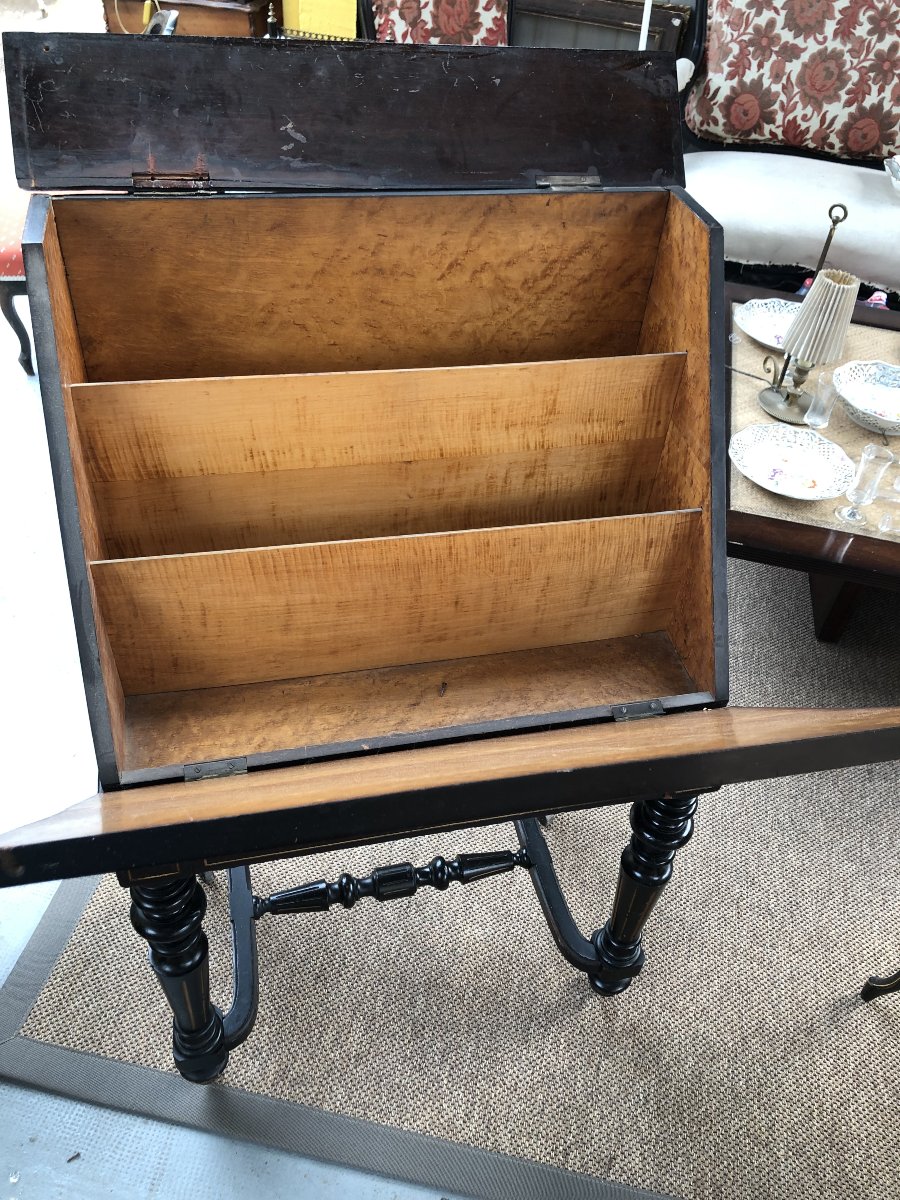 Score Cabinet In Blackened Wood And Marquetry XIX Eme Siecle Napoleon III-photo-6