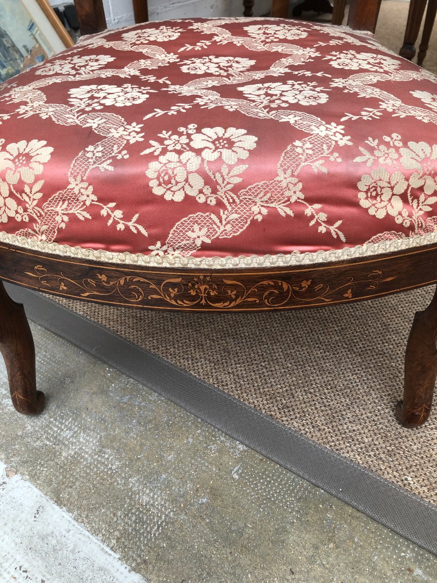 Mahogany Armchair With Inlay, Charles X Period, 19th Century -photo-2