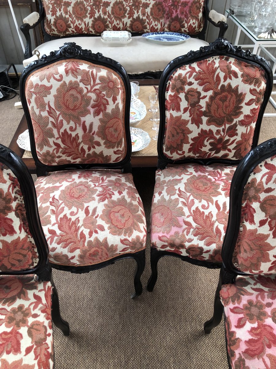 SUITE DE QUATRE CHAISES  NAPOLEON III XIX EME SIECLE -photo-2