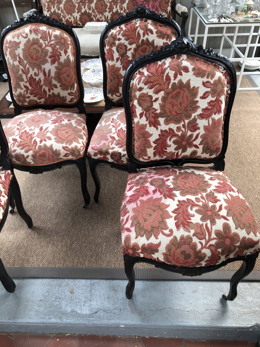 SUITE DE QUATRE CHAISES  NAPOLEON III XIX EME SIECLE -photo-3