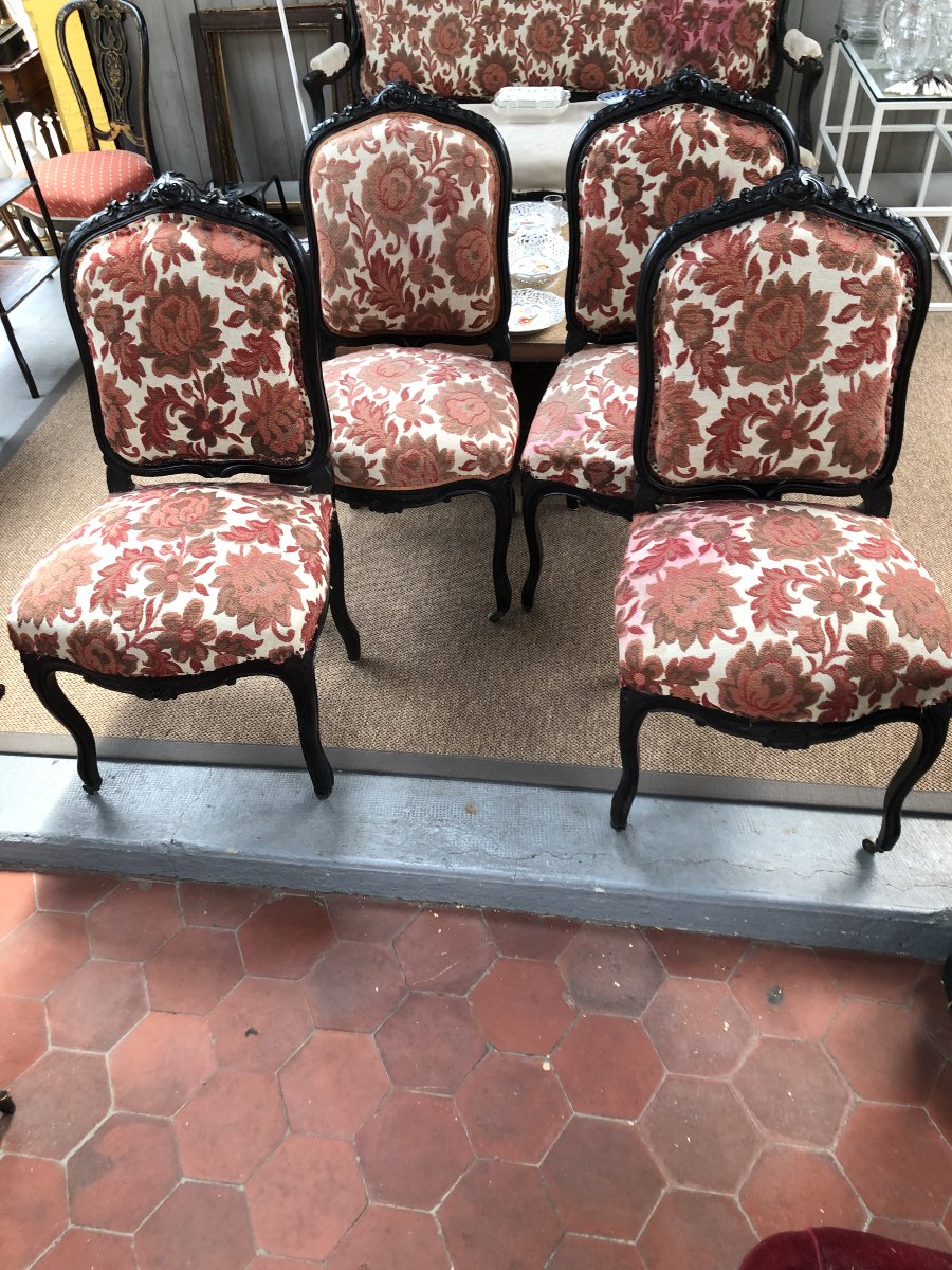 SUITE DE QUATRE CHAISES  NAPOLEON III XIX EME SIECLE 