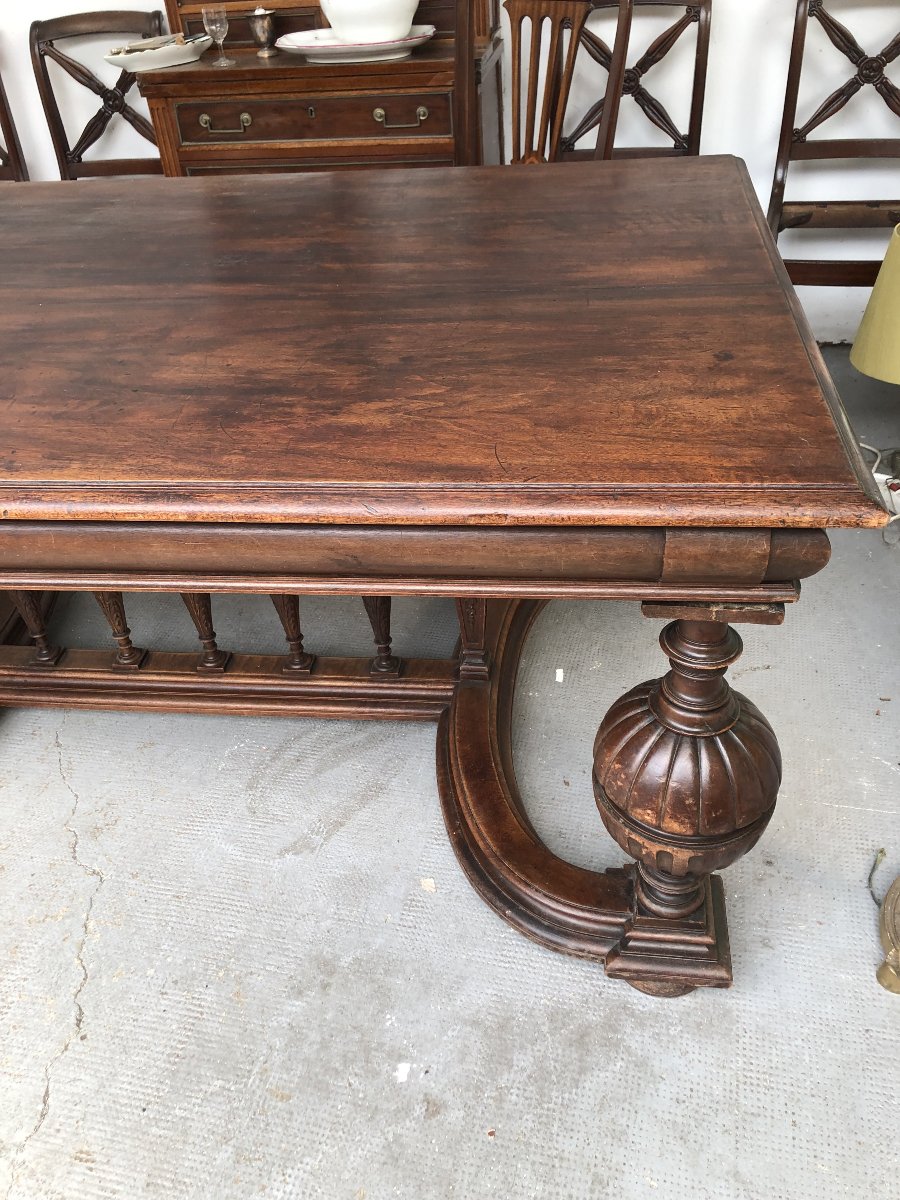 GRANDE TABLE BUREAU DE STYLE RENAISSANCE  XIX EME SIECLE EPOQUE NAPOLEON III-photo-3