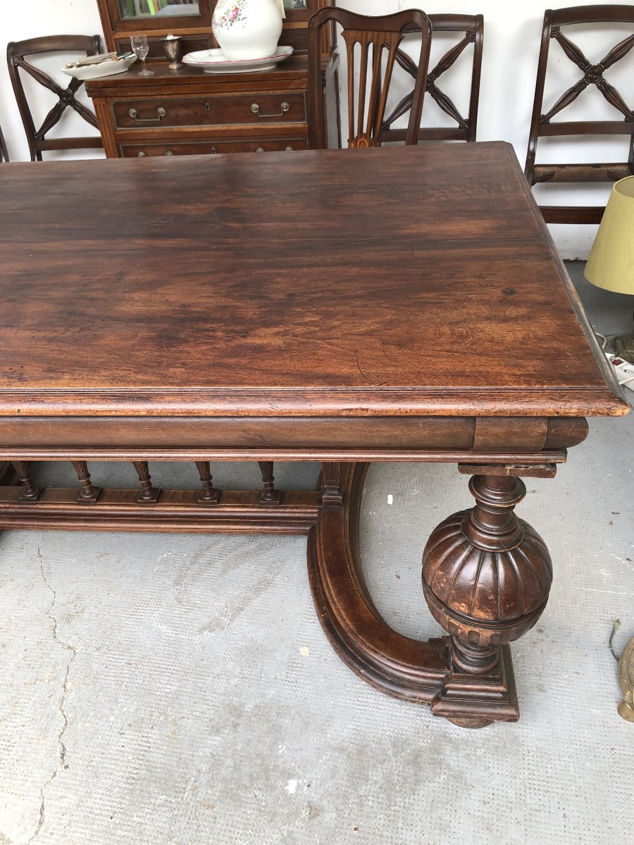 GRANDE TABLE BUREAU DE STYLE RENAISSANCE  XIX EME SIECLE EPOQUE NAPOLEON III-photo-4