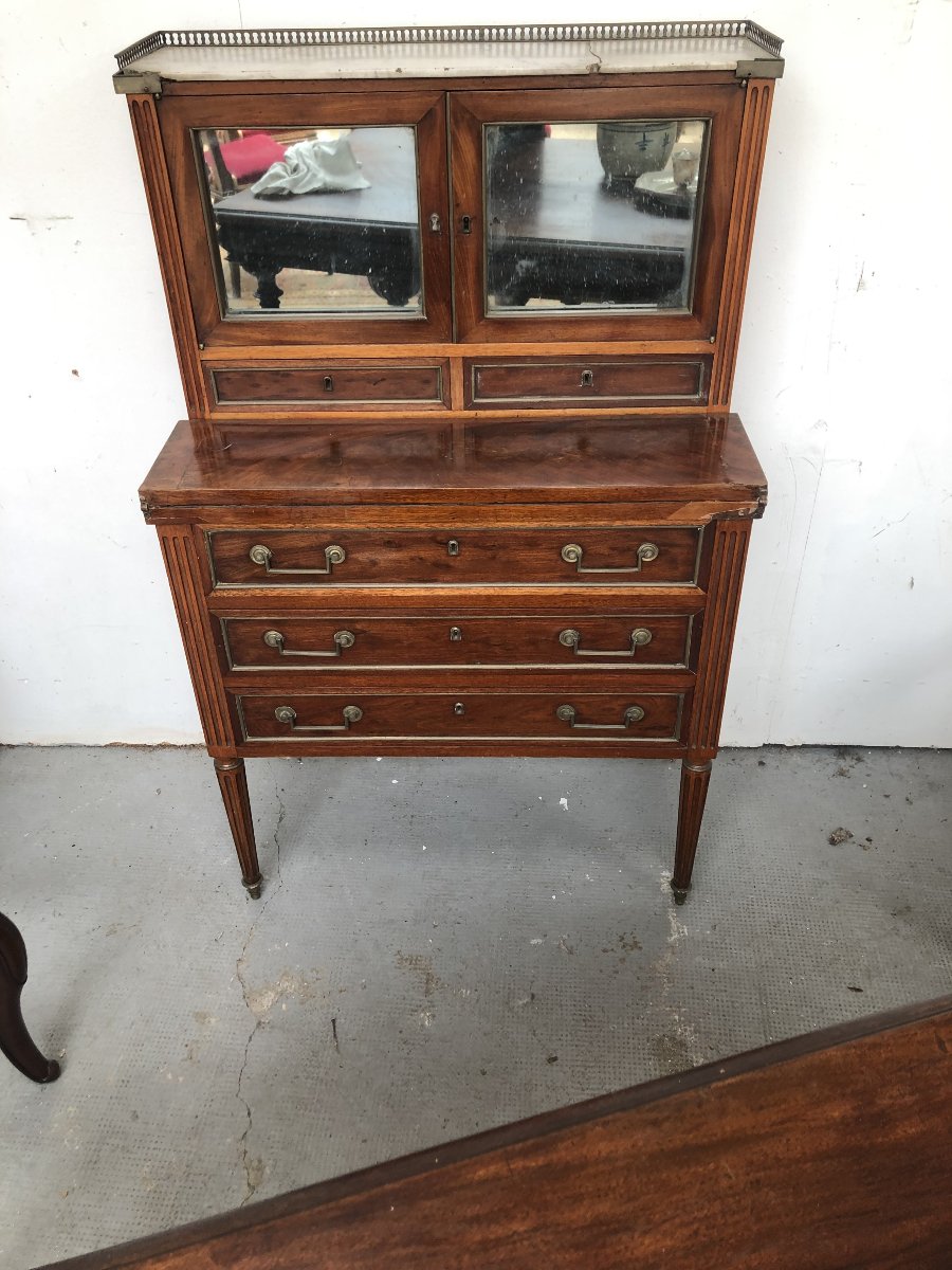 BONHEUR DU JOUR EN ACAJOU EPOQUE LOUIS XVI  18 EME SIECLE -photo-2