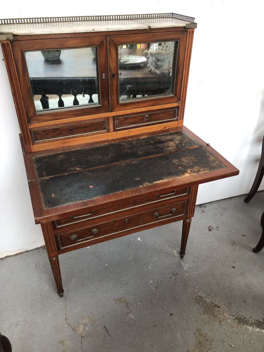 BONHEUR DU JOUR EN ACAJOU EPOQUE LOUIS XVI  18 EME SIECLE -photo-3
