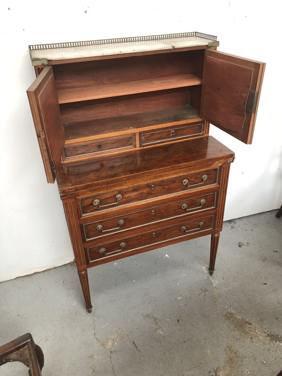BONHEUR DU JOUR EN ACAJOU EPOQUE LOUIS XVI  18 EME SIECLE -photo-4