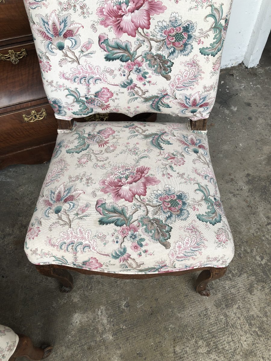 PAIRE DE CHAISES EPOQUE  REGENCE OU LOUIS XV  XVIII EME SIECLE BON ETAT -photo-4