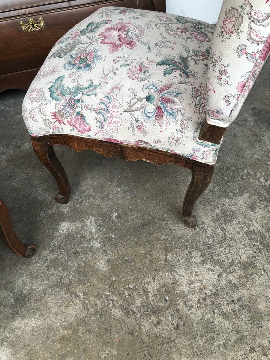 PAIRE DE CHAISES EPOQUE  REGENCE OU LOUIS XV  XVIII EME SIECLE BON ETAT -photo-2