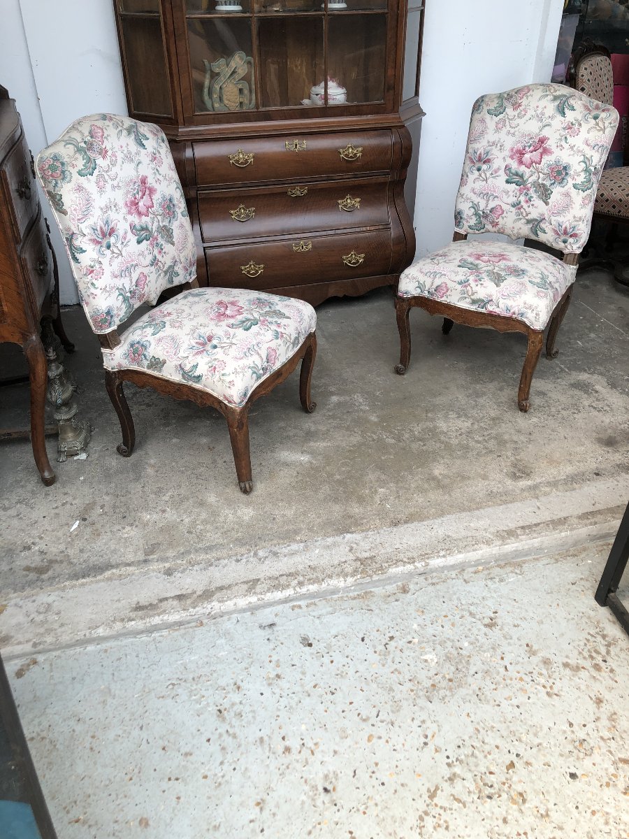 PAIRE DE CHAISES EPOQUE  REGENCE OU LOUIS XV  XVIII EME SIECLE BON ETAT -photo-5