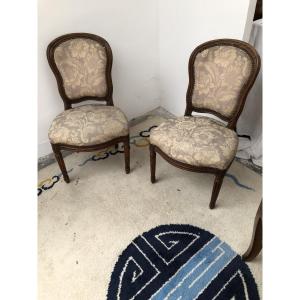 PAIRE DE CHAISES EPOQUE TRANSITION XVIII EME SIECLE 