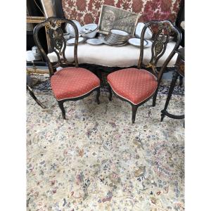 Pair Of Chairs Napoleon III Period 19th Century