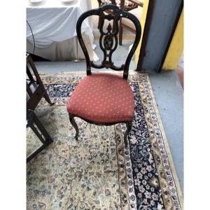 CHAISE EN BOIS NOIRCI  EPOQUE NAPOLEON III 19 EME SIECLE 