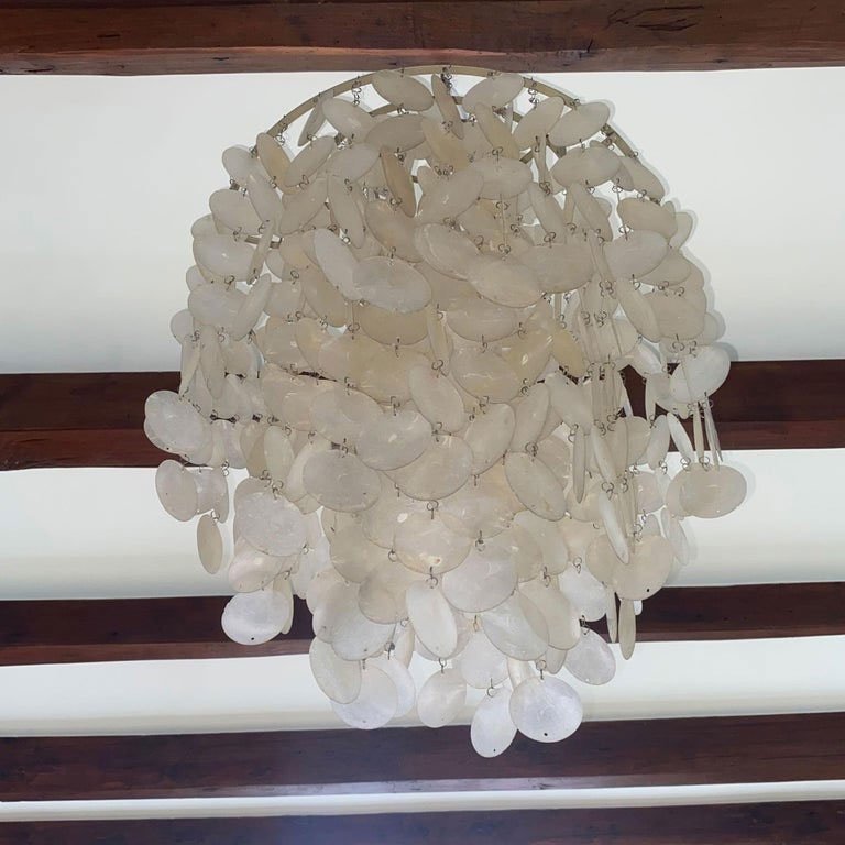 Mother-of-pearl Chandelier Verner Panton Fun 2md J. Lüber 1968-photo-4