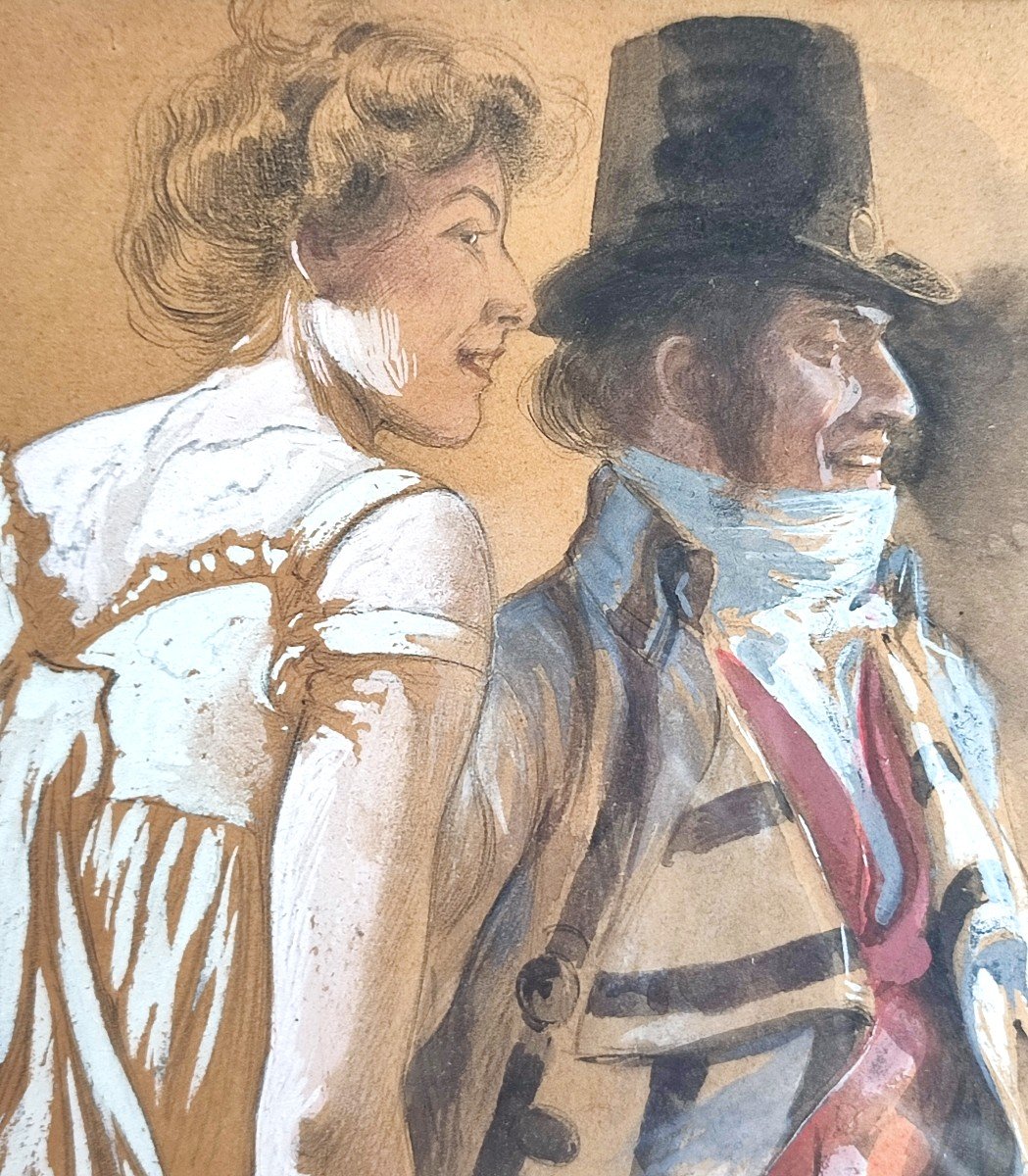 Evening Characters. Watercolor By Alonso De Parys-photo-2