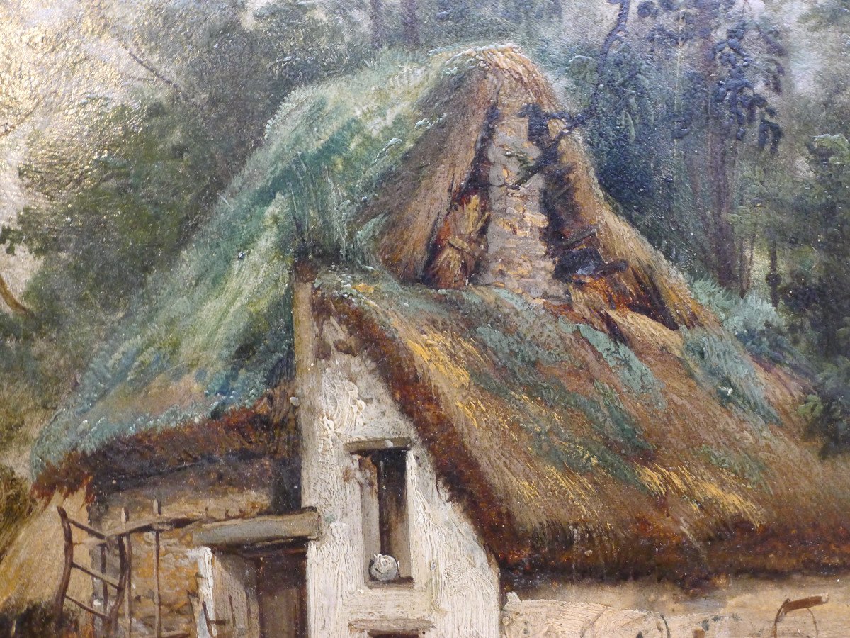The Cottage. Attributed To Théodore Rousseau.-photo-2