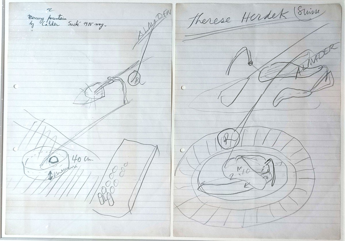 Alexander Calder. La Fontaine Au Mercure. Dessin  1975