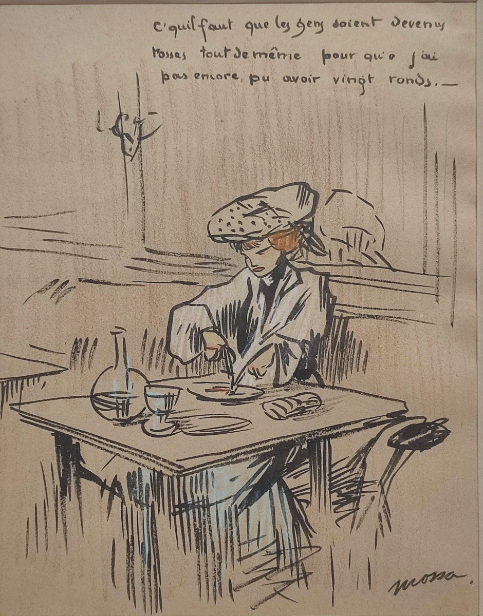 Gustav Adolphe Mossa. Dessin .