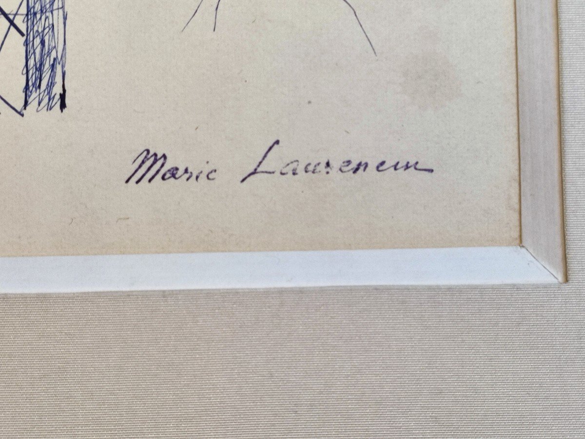 Marie Laurencin. Femmes au bar de nuit . Dessin Original -photo-4