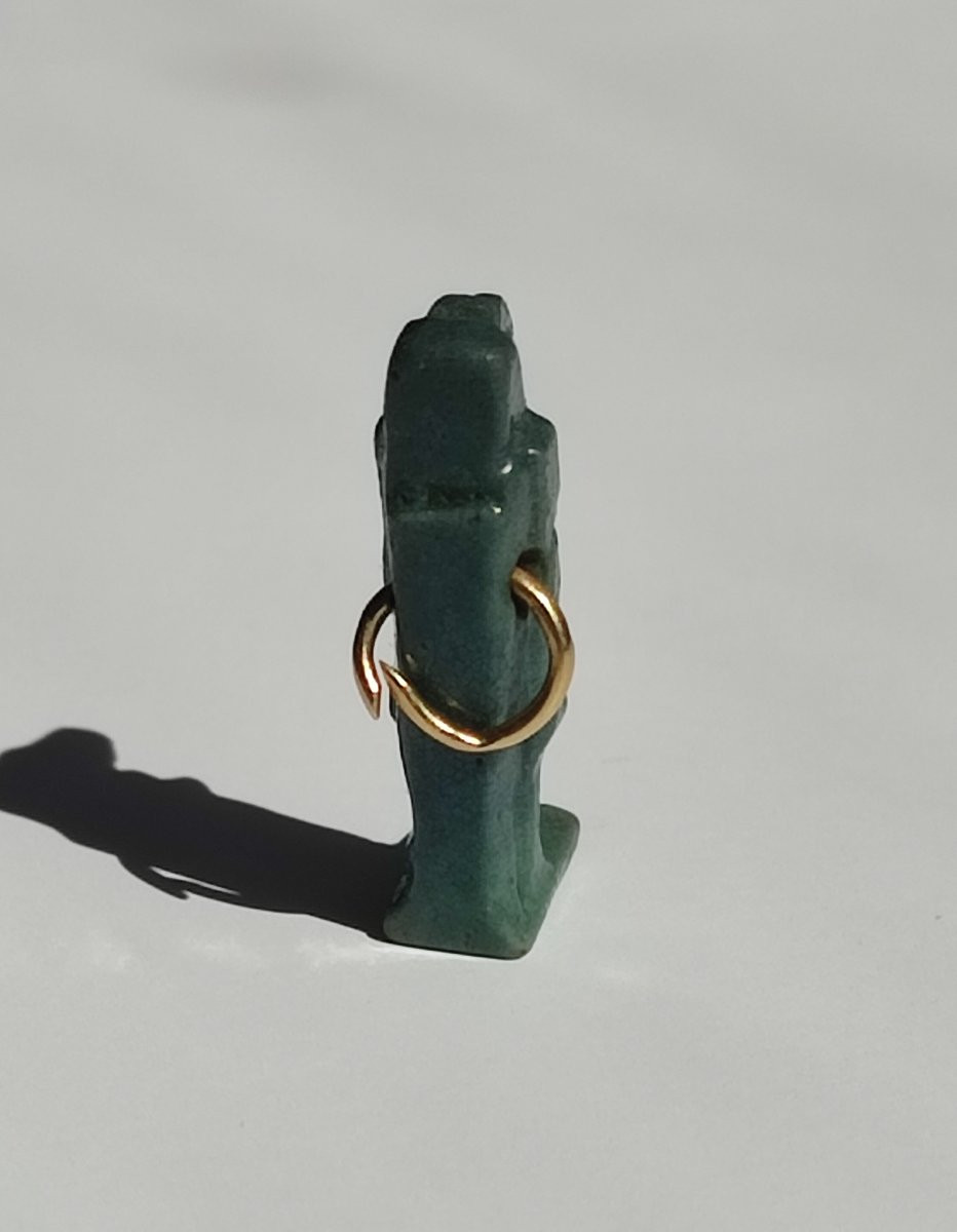 Thoth, Faience And Gold. Late Egyptian Period.-photo-3