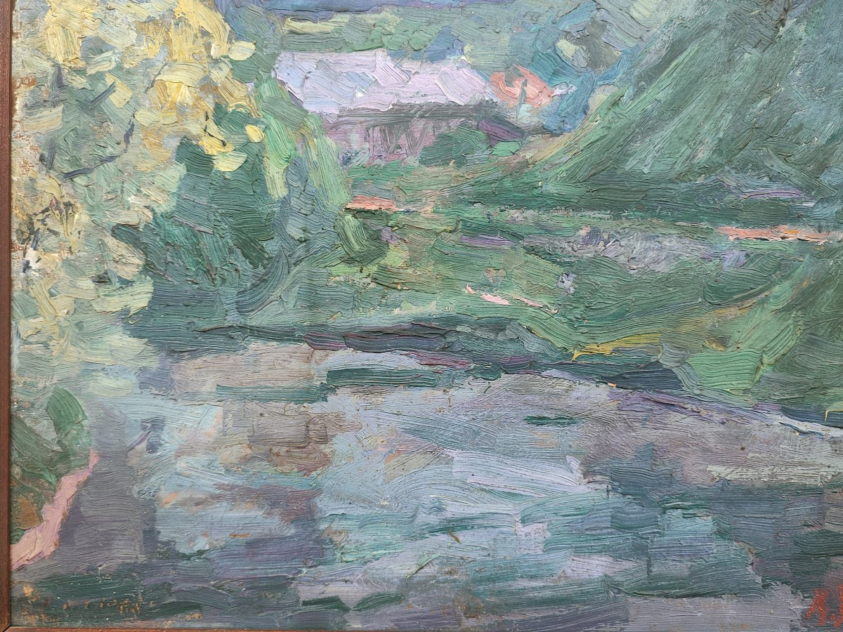 Paysage Fauviste. Huile Circa 1910-photo-1