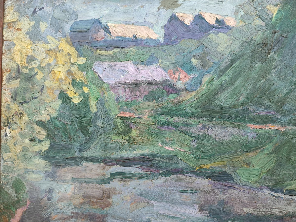 Paysage Fauviste. Huile Circa 1910-photo-3