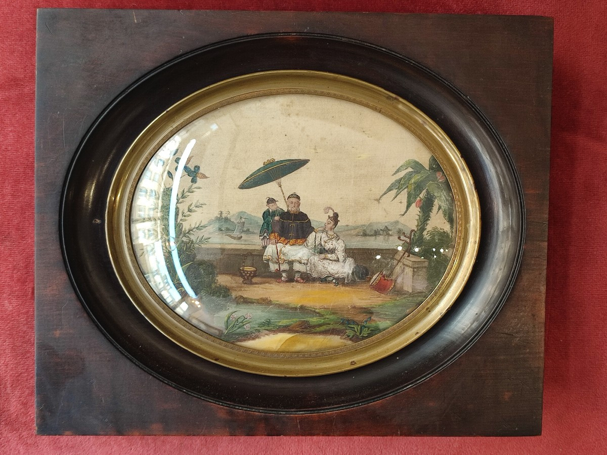 China. Silk Painting From The Louis Philippe Period.-photo-2