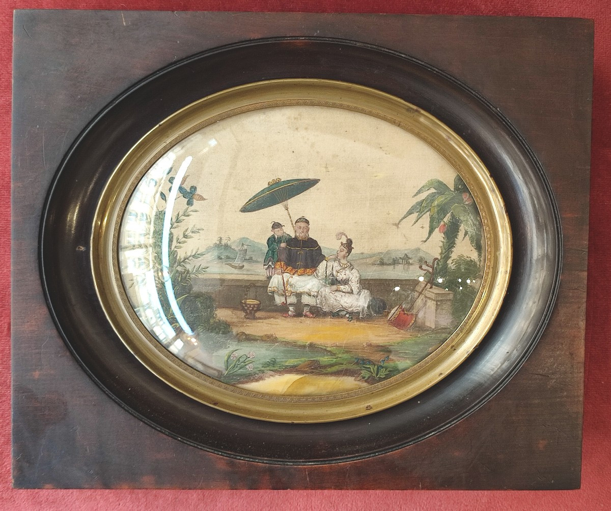 China. Silk Painting From The Louis Philippe Period.