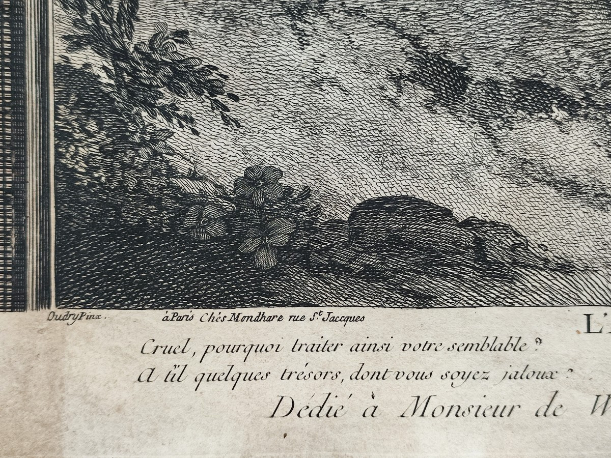 The Fierce Attack. 18th Century Engraving.-photo-3