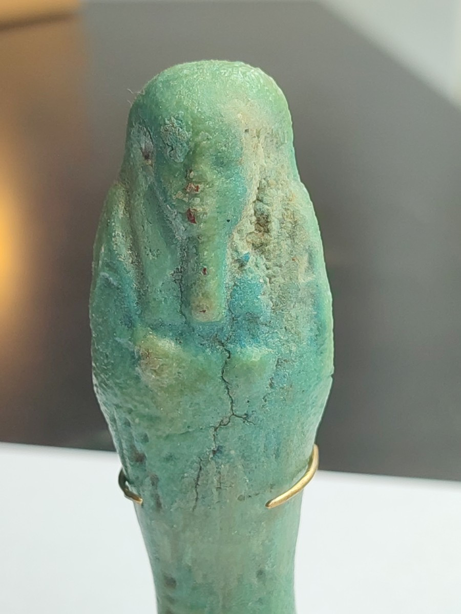 Fritted Ushabti. Late Egyptian Period.-photo-4