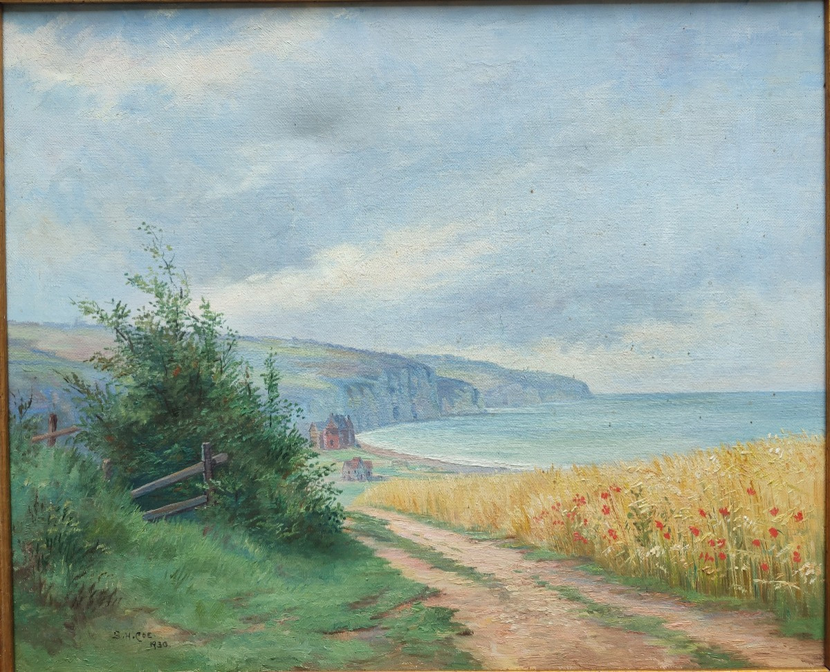 Les falaises de Normandie. Tableau de 1930-photo-2