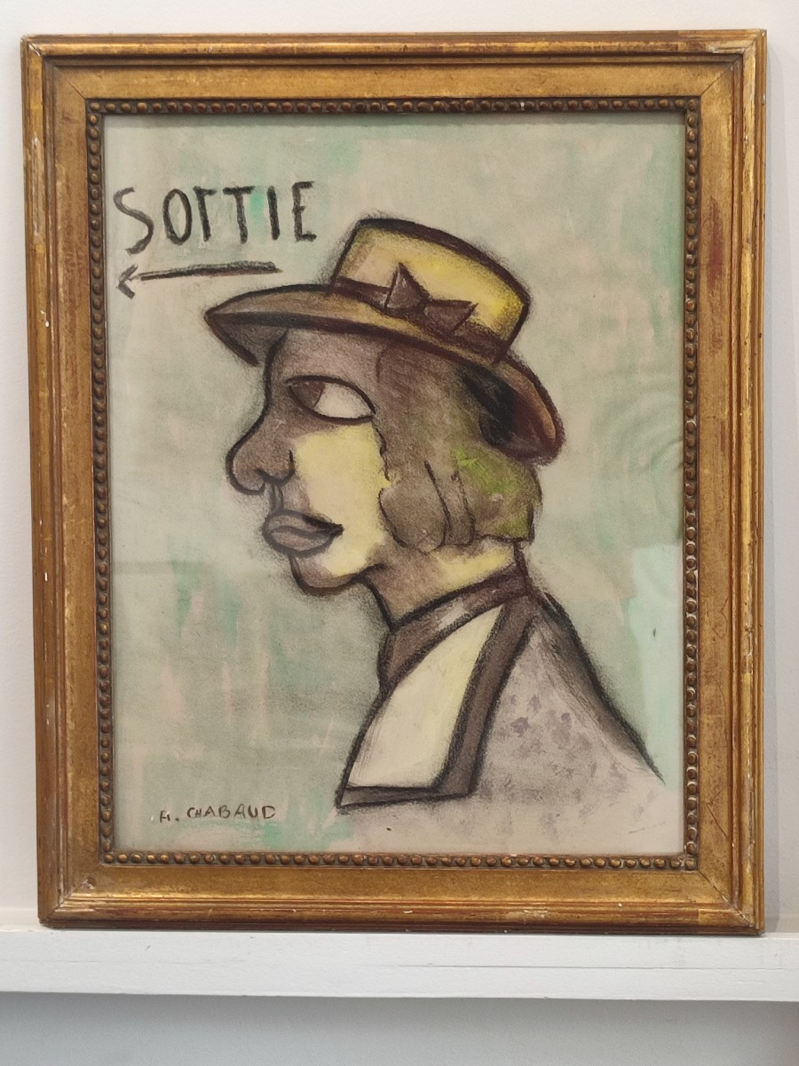 Auguste Chabaud.  "Sortie". Aquarelle,  gouache et pastel circa 1907-photo-2