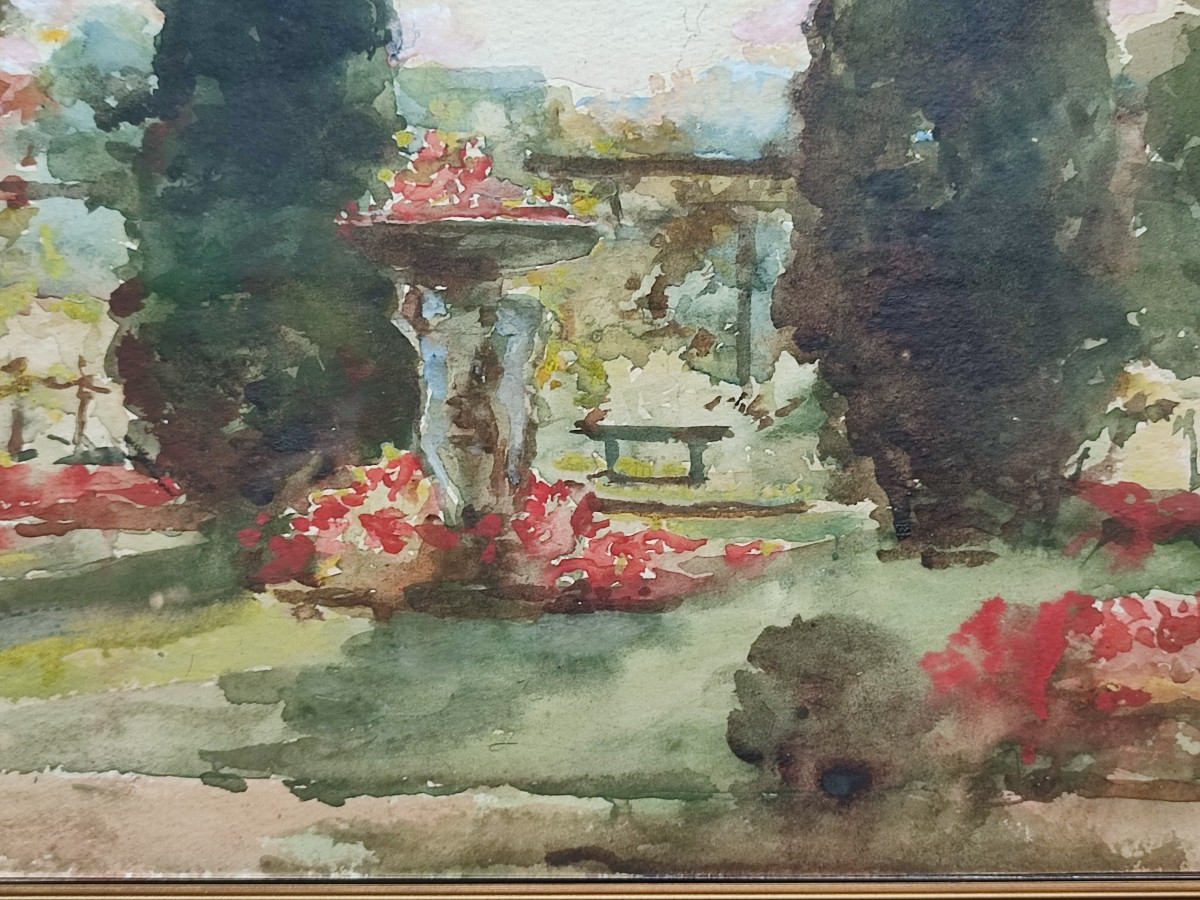 Laure Brouardel. Watercolour Of Touques Gardens -photo-4