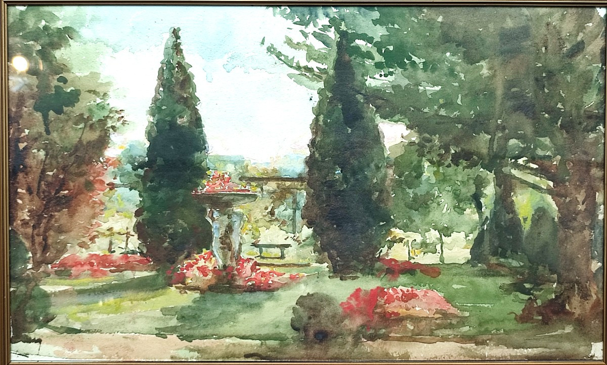 Laure Brouardel. Watercolour Of Touques Gardens 