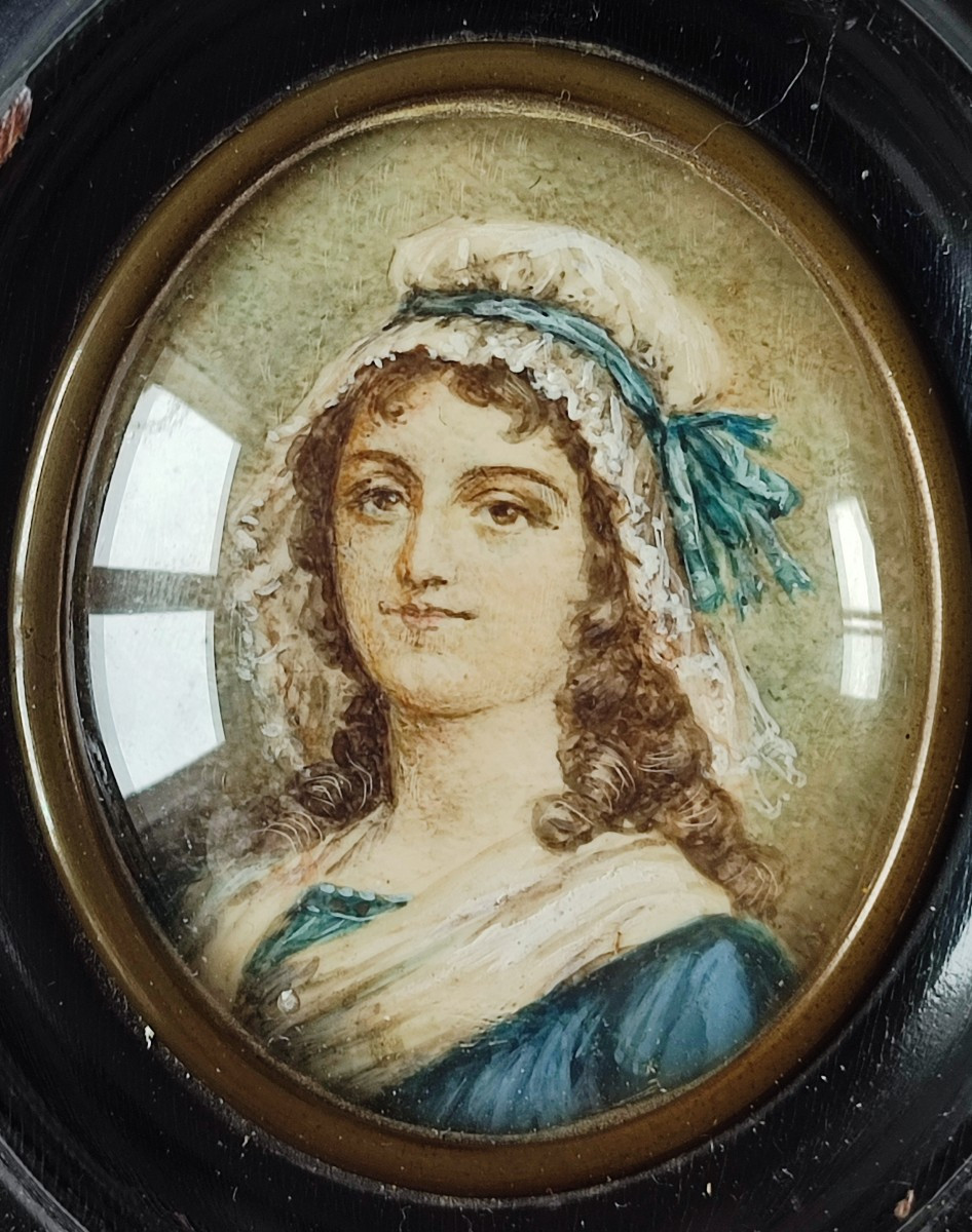 Charlotte Corday. Miniature  révolutionnaire . 18 ème siècle.-photo-2