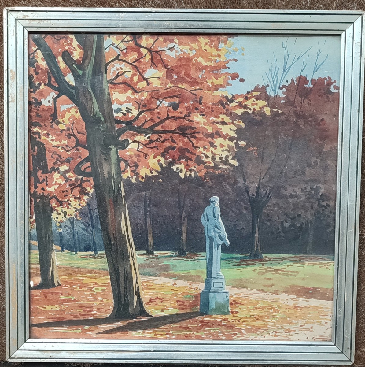 The Park Of Versailles. Watercolor Circa 1925-photo-2