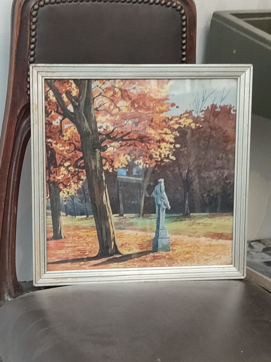 The Park Of Versailles. Watercolor Circa 1925-photo-4