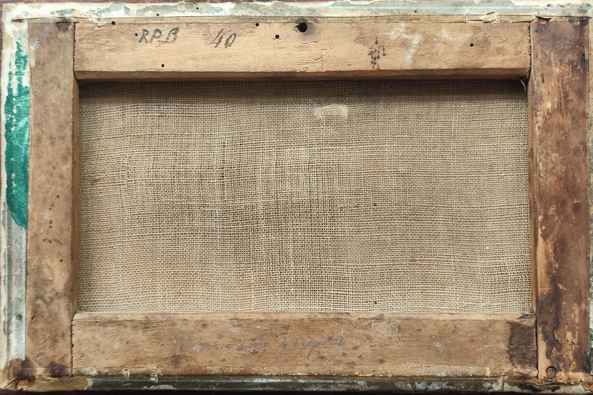 Côte Anglaise ou Normande. Huile sur papier.-photo-4