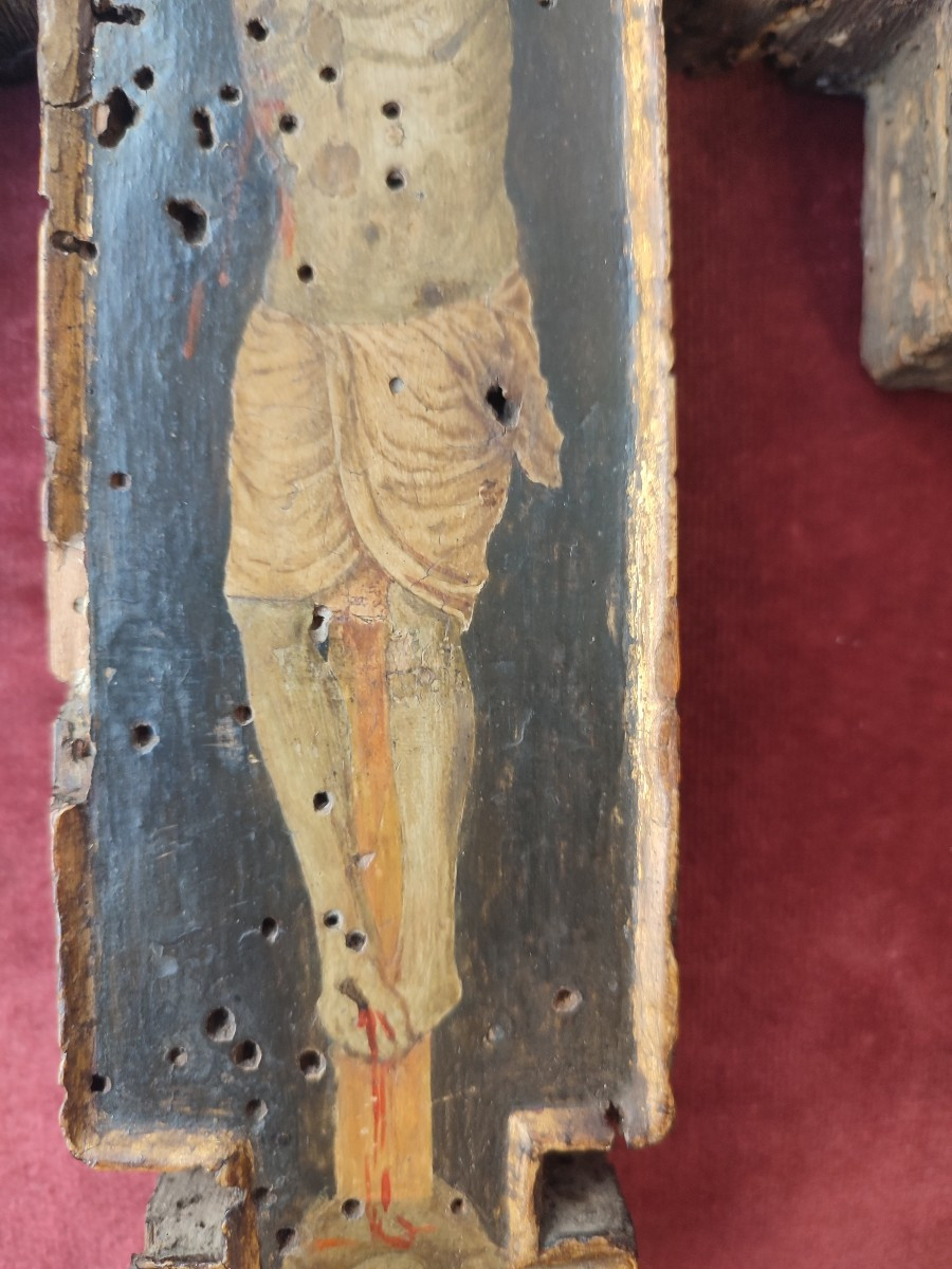 Croix. Huile sur bois.  -photo-5