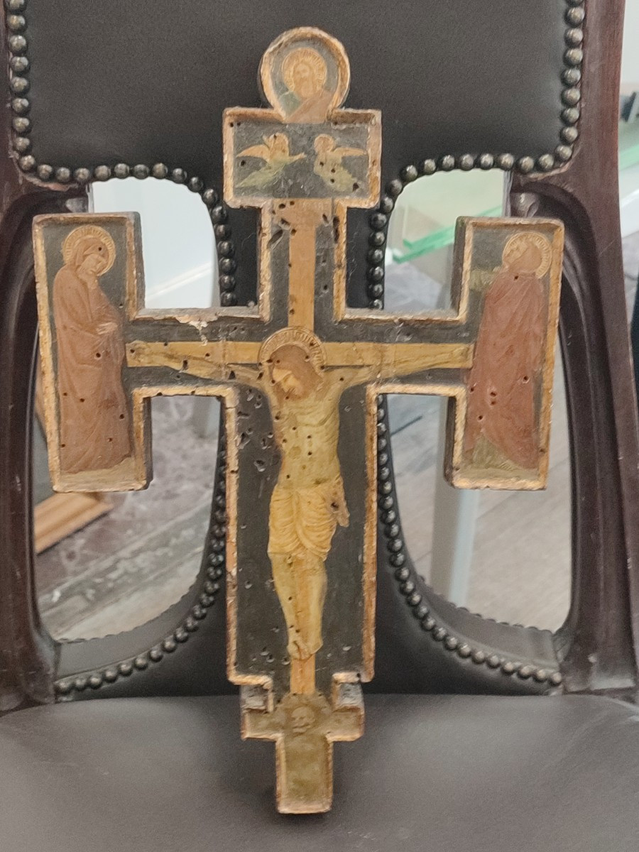 Croix. Huile sur bois.  -photo-8
