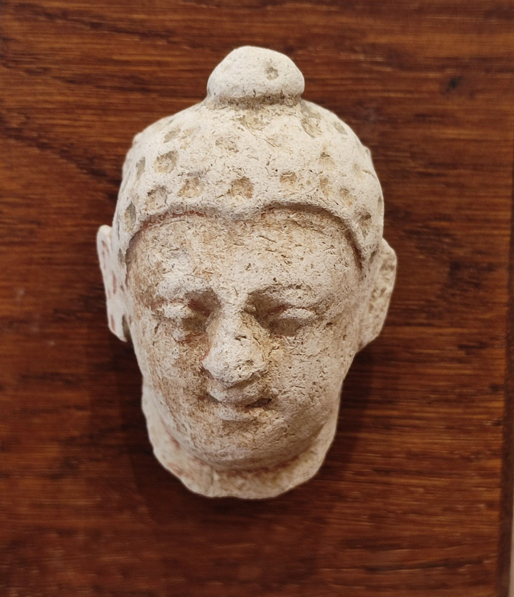Tête de Bouddha. Gandhara . 2 ème siècle. -photo-2