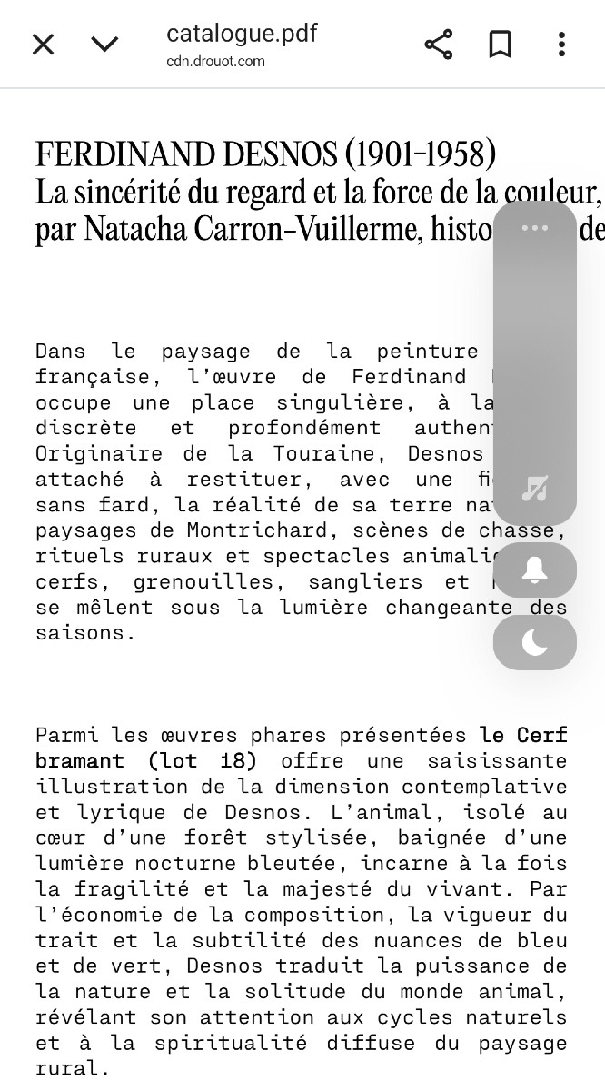 Ferdinand Desnos. Le cerf bramant. Huile sur carton. Vers 1941-photo-3