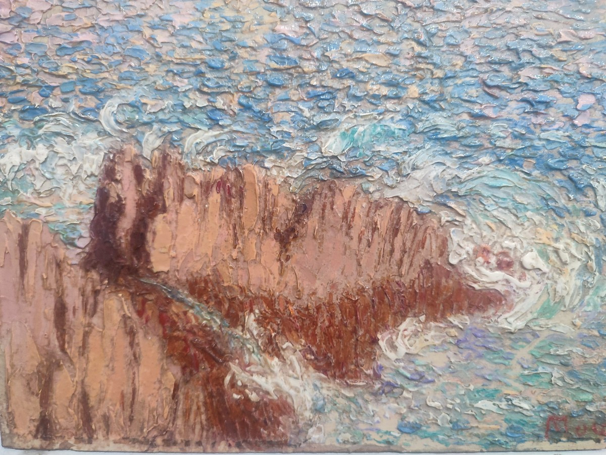 Marine. Tableau divisionniste. Ernest Moulines. -photo-3