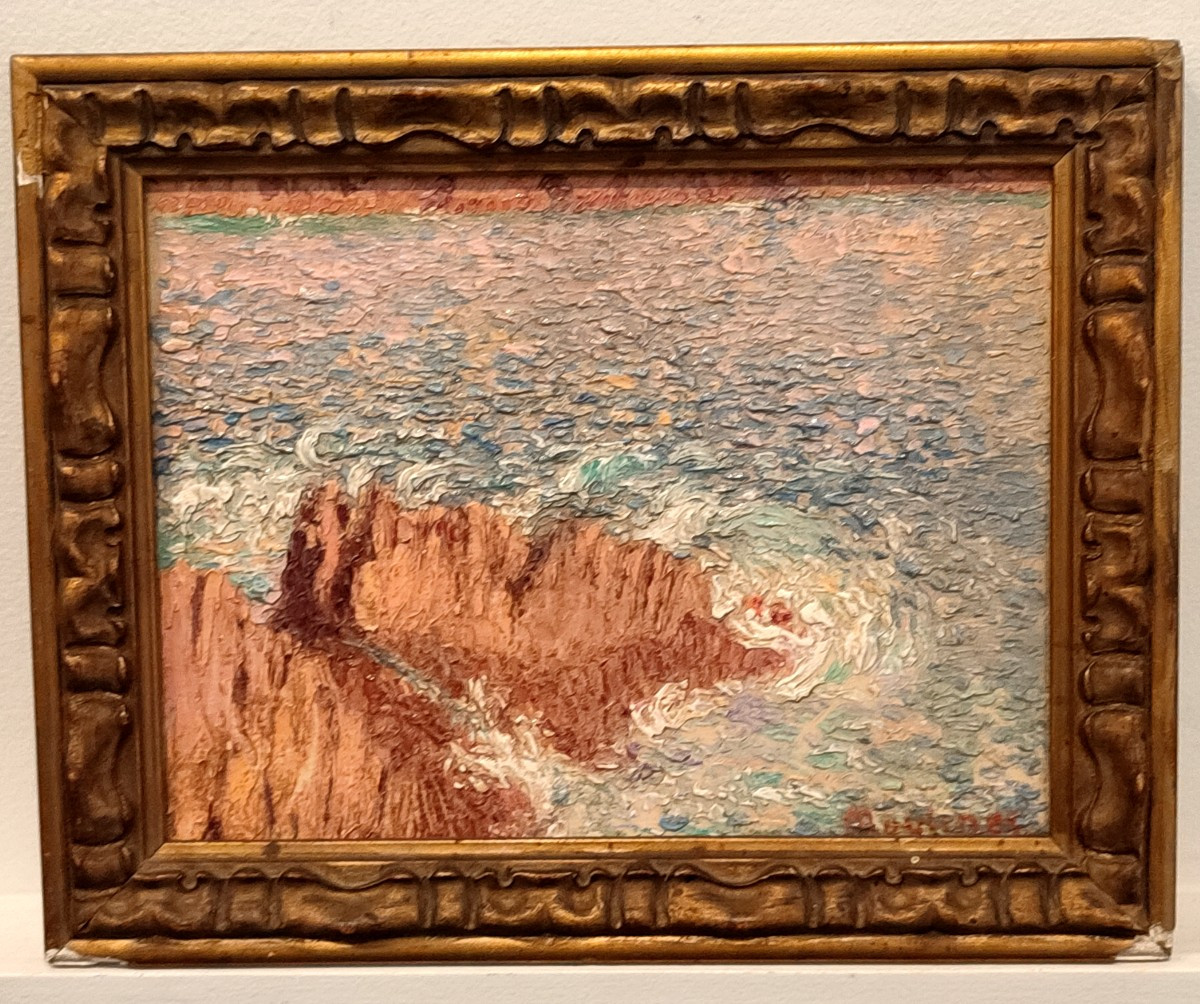 Marine. Tableau divisionniste. Ernest Moulines. -photo-2