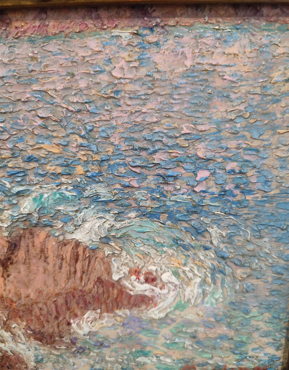 Marine. Tableau divisionniste. Ernest Moulines. -photo-4