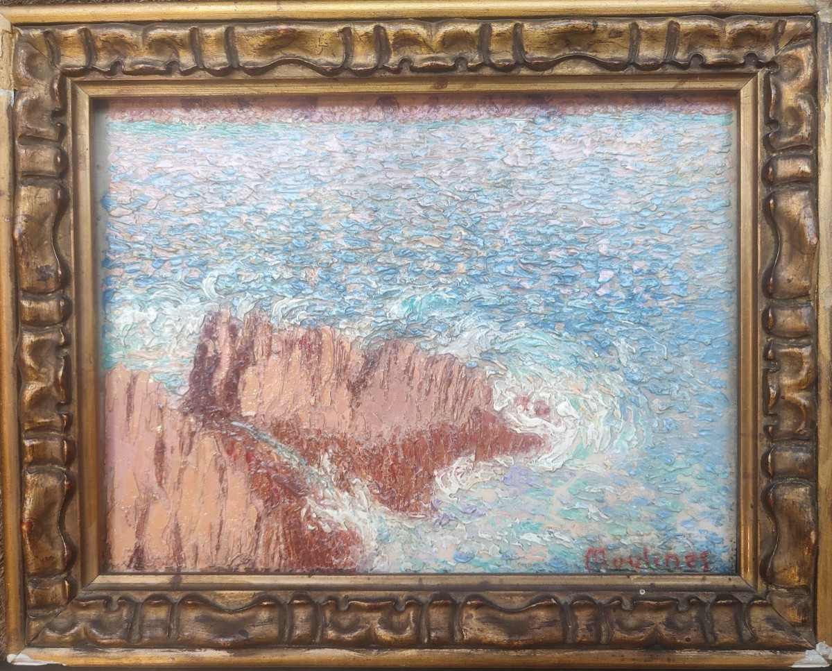 Marine. Tableau divisionniste. Ernest Moulines. 