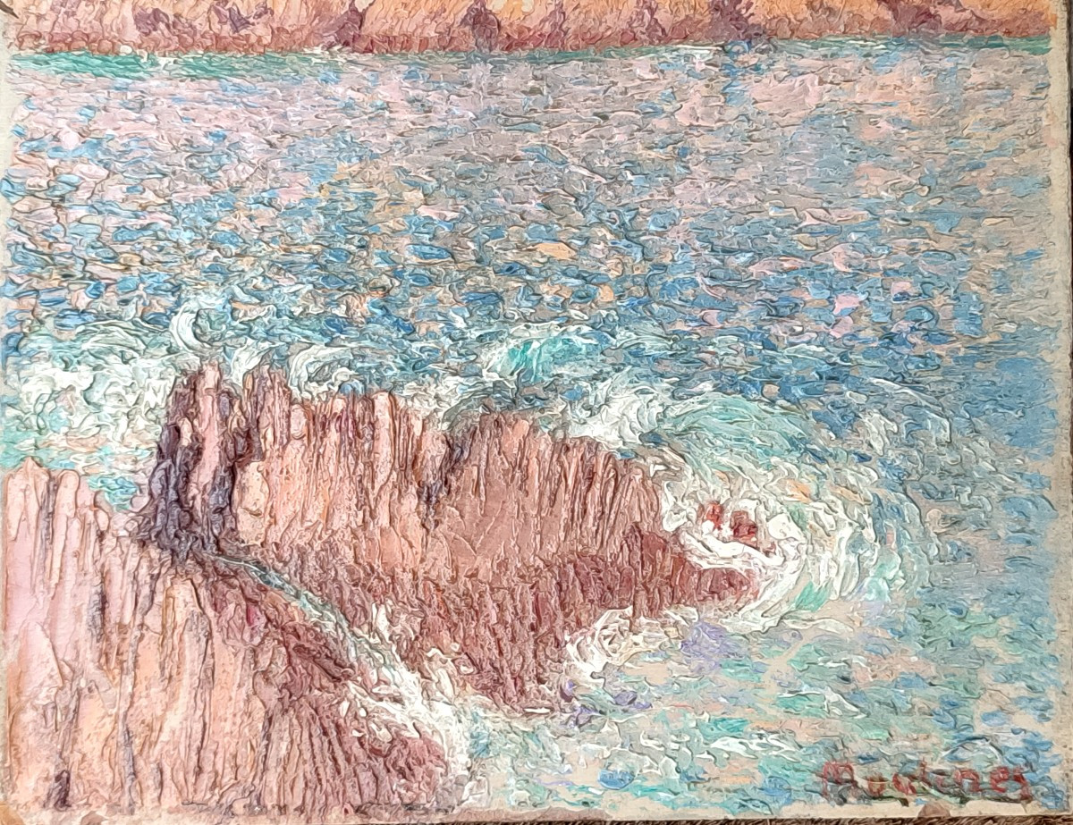 Marine. Tableau divisionniste. Ernest Moulines. 