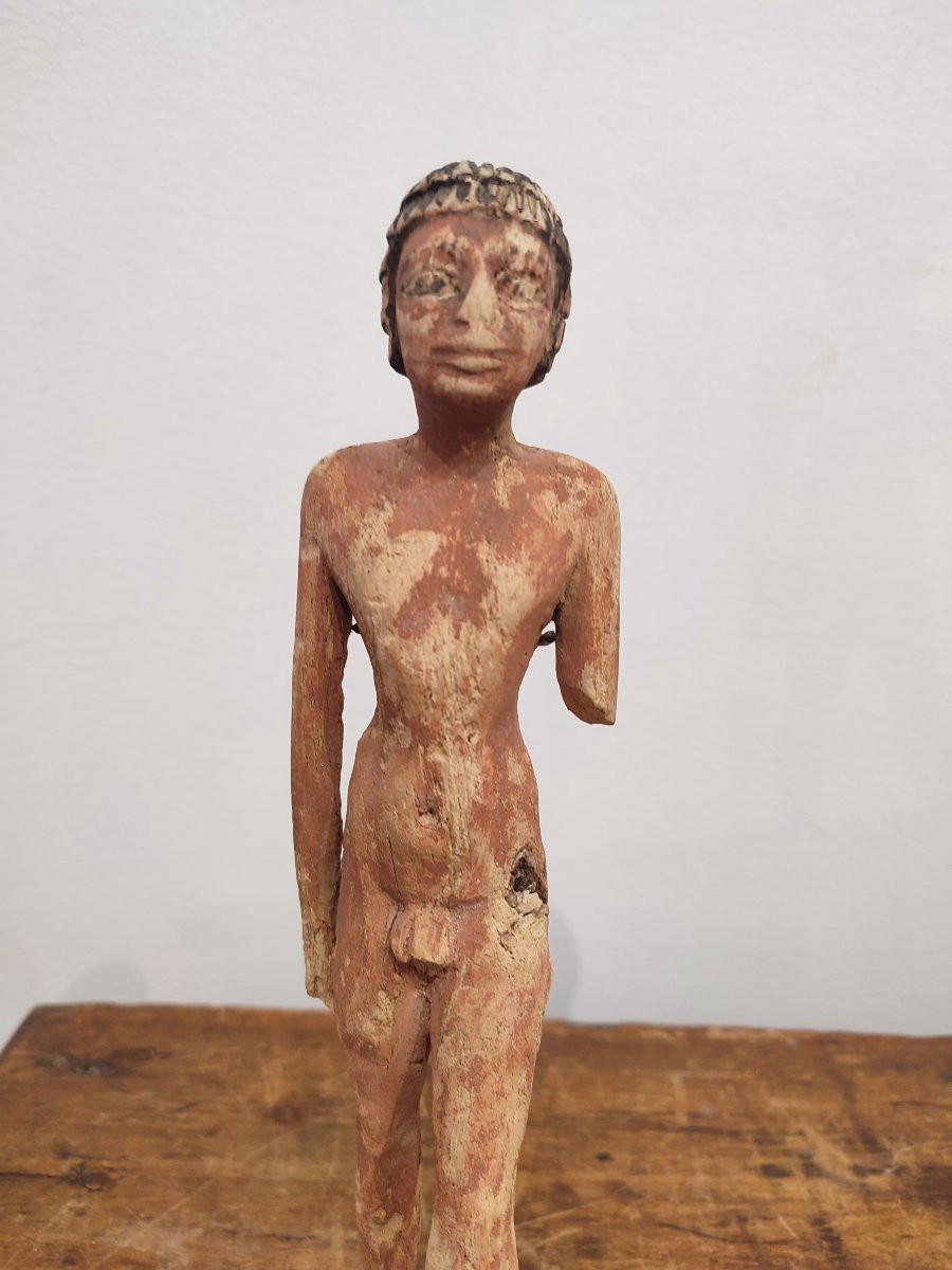 Personnage masculin de barque funéraire. Egypte Ancien Empire.-photo-3